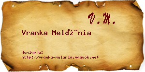 Vranka Melánia névjegykártya